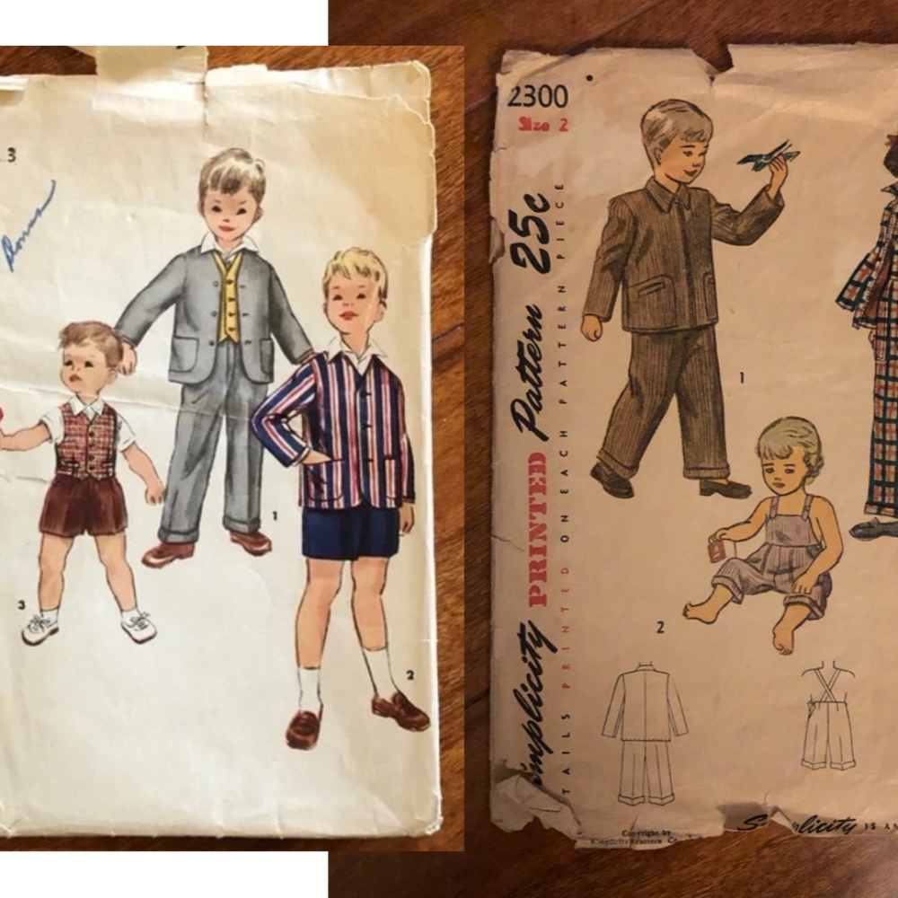 2 Vintage 50s Boys/Toddler Dress Suit Sewing Patterns